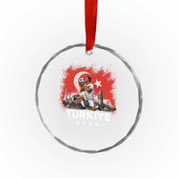 Turkish Soccer 2026 Crystal Glass Ornament Turkey Football Fan Vintage Turkish Pride