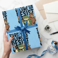 Turn The Volume Up Resist Wrapping Paper Roll Portland Frog Bear Penguin Protester - Wonder Print Shop