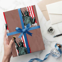 Turn The Volume Up Wrapping Paper Roll Statue of Liberty Patriotic American Flag - Wonder Print Shop