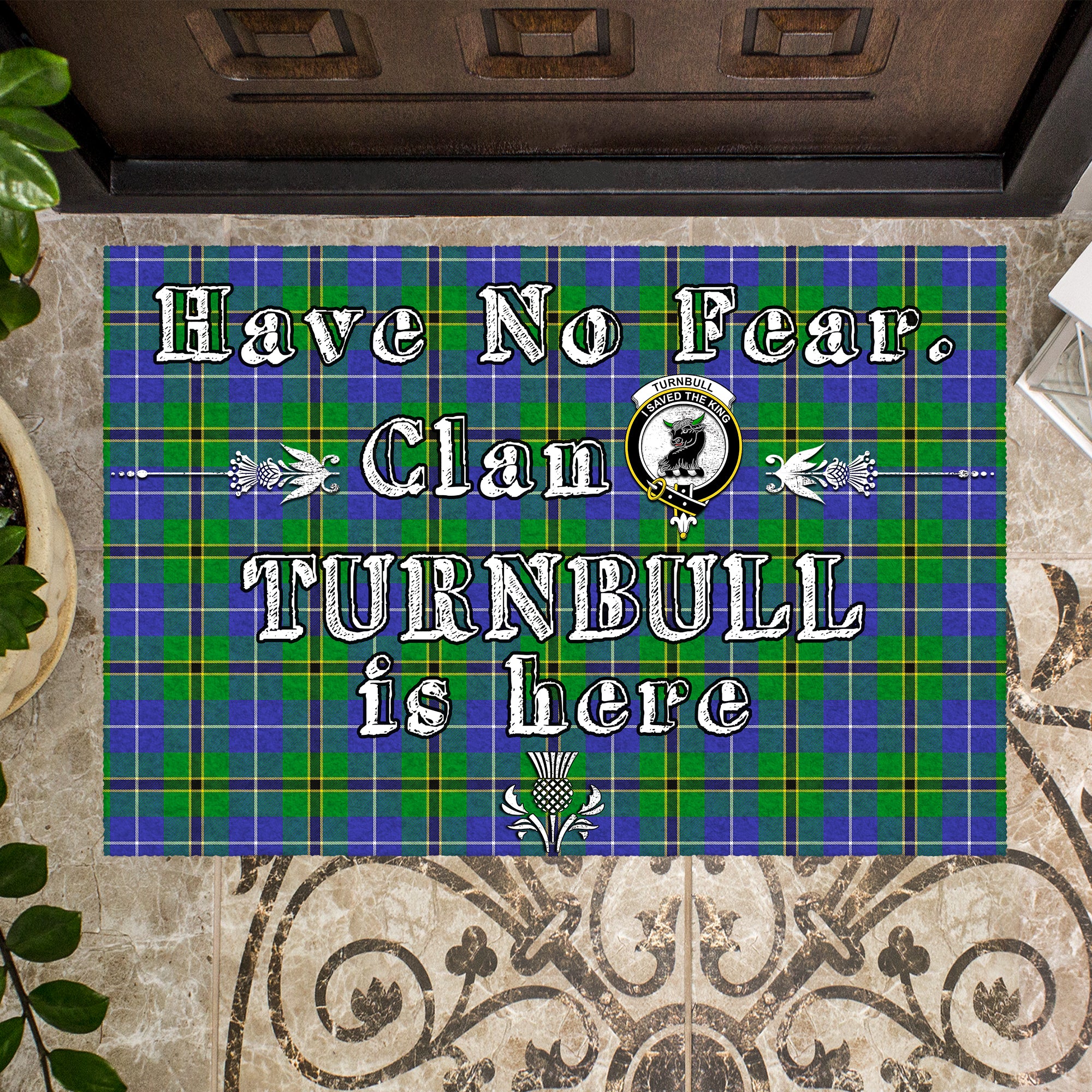 turnbull-hunting-clan-tartan-door-mat-family-crest-have-no-fear-tartan-door-mat