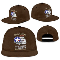 Tuskegee Airmen WWII Heroes Snapback Cap The Great American Aviators Brown Leather Pattern - Wonder Print Shop