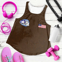 Tuskegee Airmen WWII Heroes Women Racerback Tank The Great American Aviators Brown Leather Pattern - Wonder Print Shop