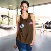 Tuskegee Airmen WWII Heroes Women Racerback Tank The Great American Aviators Brown Leather Pattern - Wonder Print Shop
