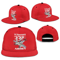 Tuskegee Red Tails Airmen Snapback Cap P-51 Mustang 332nd Fighter Group - Red - Wonder Print Shop