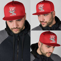 Tuskegee Red Tails Airmen Snapback Cap P-51 Mustang 332nd Fighter Group - Red - Wonder Print Shop