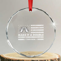 Twin Mom Crystal Glass Ornament Make It A Double Patriotic USA Flag Gift