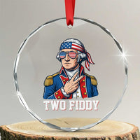 Two Fiddy George Washington Bandana Crystal Glass Ornament Funny Cool Sunglasses American Flag Headband Peace Sign Patriotic