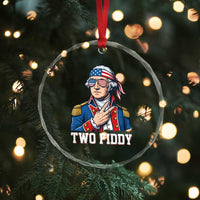 Two Fiddy George Washington Bandana Crystal Glass Ornament Funny Cool Sunglasses American Flag Headband Peace Sign Patriotic