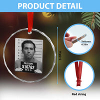 Tyler Robinson Mugshot Crystal Glass Ornament Justice For Charlie Kirk TS02