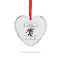 Ugly Christmas Bigfoot Playing Hockey Heart Crystal Glass Ornament Funny Xmas Gift - Wonder Print Shop