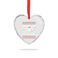 Ugly Christmas Cheerleading Heart Crystal Glass Ornament Oh What Fun It Is To Cheer Gift - Wonder Print Shop