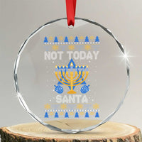 Ugly Sweater Hanukkah Crystal Glass Ornament Not Today Santa Chanukah Jewish Festival Jew TS02