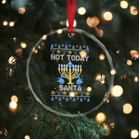 Ugly Sweater Hanukkah Crystal Glass Ornament Not Today Santa Chanukah Jewish Festival Jew TS02