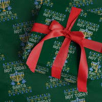 Ugly Sweater Hanukkah Wrapping Paper Roll Not Today Santa Chanukah Jewish Festival Jew