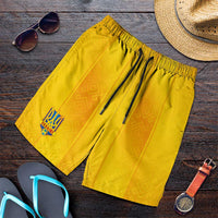 Ukraine National Football Shorts for Men Vyshyvanka Inspired Geometry - Wonder Print Shop