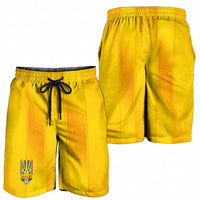 Ukraine National Football Shorts for Men Vyshyvanka Inspired Geometry - Wonder Print Shop