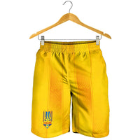 Ukraine National Football Shorts for Men Vyshyvanka Inspired Geometry - Wonder Print Shop