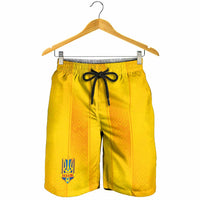 Ukraine National Football Shorts for Men Vyshyvanka Inspired Geometry - Wonder Print Shop