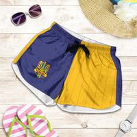 Ukraine National Football Shorts for Women The Blue and Yellow with Map Half Style - Wonder Print Shop