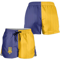 Ukraine National Football Shorts for Women The Blue and Yellow with Map Half Style - Wonder Print Shop