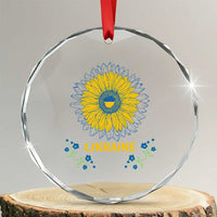 Ukraine Sunflower Crystal Glass Ornament Ukrainian Flag TS02