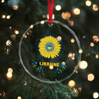 Ukraine Sunflower Crystal Glass Ornament Ukrainian Flag - Wonder Print Shop
