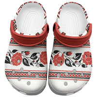 Ukraine Unity Day Clogs Shoes The Trident With Folk Pattern - Wonder Print Shop