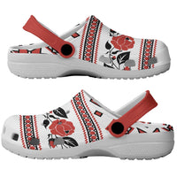 Ukraine Unity Day Clogs Shoes The Trident With Folk Pattern - Wonder Print Shop