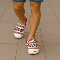 Ukraine Unity Day Clogs Shoes The Trident With Folk Pattern - Wonder Print Shop