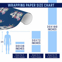 Unicorn 4th Birthday Wrapping Paper Roll 4 Years Old Birthday Outfit