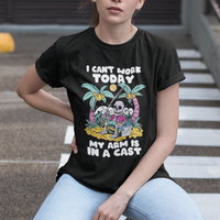 Funny Fishing T Shirt I Can't Work Today My Arm Is In A Cast Fishing Skeleton Fishing Gag Gift for Men Fishermen - Wonder Print Shop