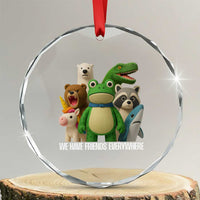 United Mascots Protest Crystal Glass Ornament We Have Friends Everywhere TS02