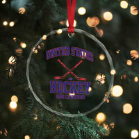 United States Hockey 2026 Champions Crystal Glass Ornament Patriotic USA Ice Hockey Victory Fan
