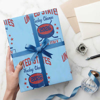 United States Hockey Champs 2026 Milan Italy Wrapping Paper Roll Patriotic USA Gold Medal Winter Games Fan