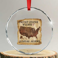 United States Without Illegal Aliens Crystal Glass Ornament Native Land Map