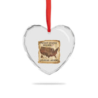 United States Without Illegal Aliens Heart Crystal Glass Ornament Native Land Map