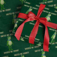 United We Ribbit Frog Protest Wrapping Paper Roll Divided We Croak Free Portland Resist 2025 - Wonder Print Shop