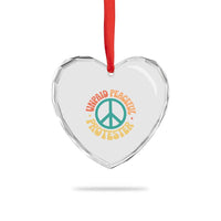 Unpaid Peaceful Protester Heart Crystal Glass Ornament Social Justice Floral Peace Sign