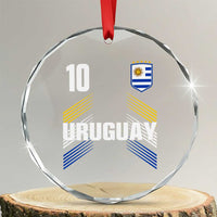Uruguay Soccer Sports Graphic Number 10 Jersey Style Crystal Glass Ornament Proud Uruguayan Football Fans Game Day Pride