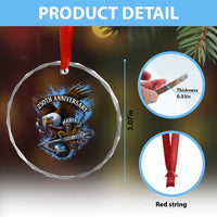 Us Marines Military 250th Anniversary Crystal Glass Ornament Bald Eagle Anchor - Wonder Print Shop