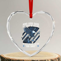 US Military Navy Sailor Heart Crystal Glass Ornament And God Said Let There Be Sailors The Devil Groaned And Said - Wonder Print Shop