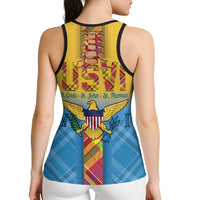 US Virgin Islands Hollow Tank Top Madras Pattern Gradient Style - Wonder Print Shop