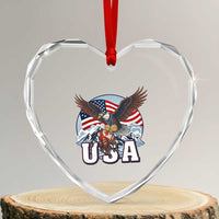 USA 1980 2026 American Eagle vs Canada Loon Heart Crystal Glass Ornament Vintage Champs Retro Game Day Hockey Sports Fan