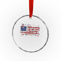 USA 250 Proud American Nurse Crystal Glass Ornament Patriotic Healthcare Hero