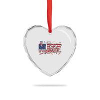 USA 250 Proud American Nurse Heart Crystal Glass Ornament Patriotic Healthcare Hero