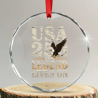USA 250 The Legend Lives On Crystal Glass Ornament Patriotic Eagle for Semiquincentennial 2026 - Wonder Print Shop