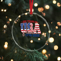 USA 250 Years Of Freedom Crystal Glass Ornament USA Independence 250th Anniversary 1776 2026 Patriotic Flag