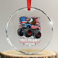 USA 250th Anniversary 250 Years 1776 2026 Monster Truck Eagle Crystal Glass Ornament