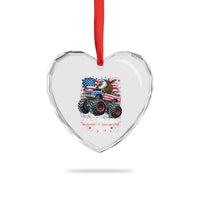 USA 250th Anniversary 250 Years 1776 2026 Monster Truck Eagle Heart Crystal Glass Ornament