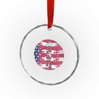 USA 250th Anniversary Baseball Crystal Glass Ornament Patriotic Athlete Gift